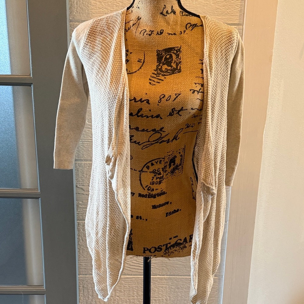 Guess Beige Open-Front Cardigan